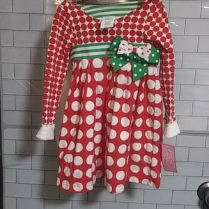 Girls red polka dot dress sz 3T Peaches n Cream